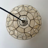 Chandelier in mother-of-pearl and brass