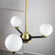 Vintage Italian Metal and Opaline Glass Chandelier