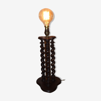 Pied de lampe en bois