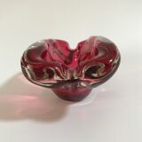Murano pink lined glass ashtray, 1960