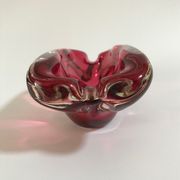 Murano pink lined glass ashtray, 1960