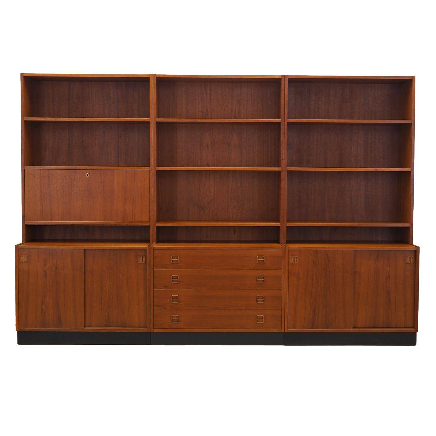 Set of three teak bookcases, Danish design, 1960s, made in Denmark