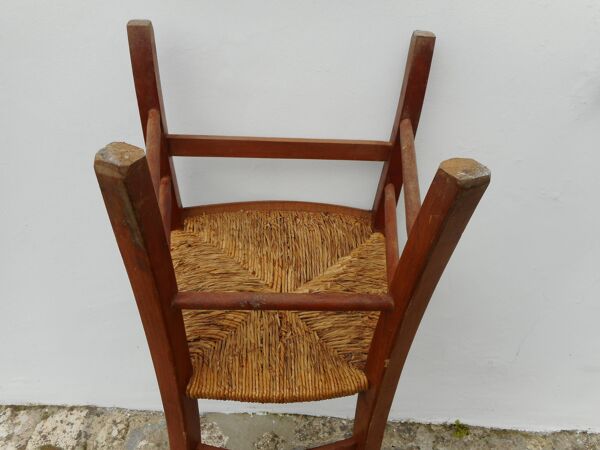 Chaise de nourrice bois et paille