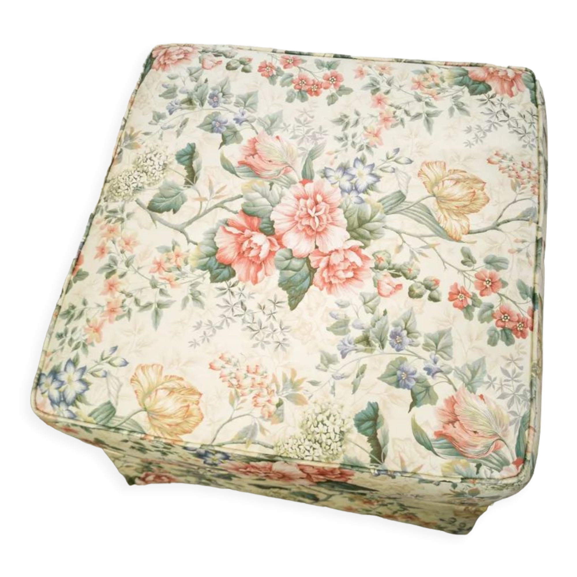 Vintage floral ottoman