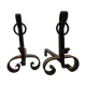 Pair of wrought iron castle channel  20th