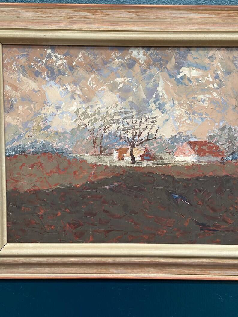 Original Swedish Oil on Panel – “Landscape” by Bertil Wahlberg – Signed – Vintage and Framed – 48 × 41.5 cm (18.9" × 16.3")