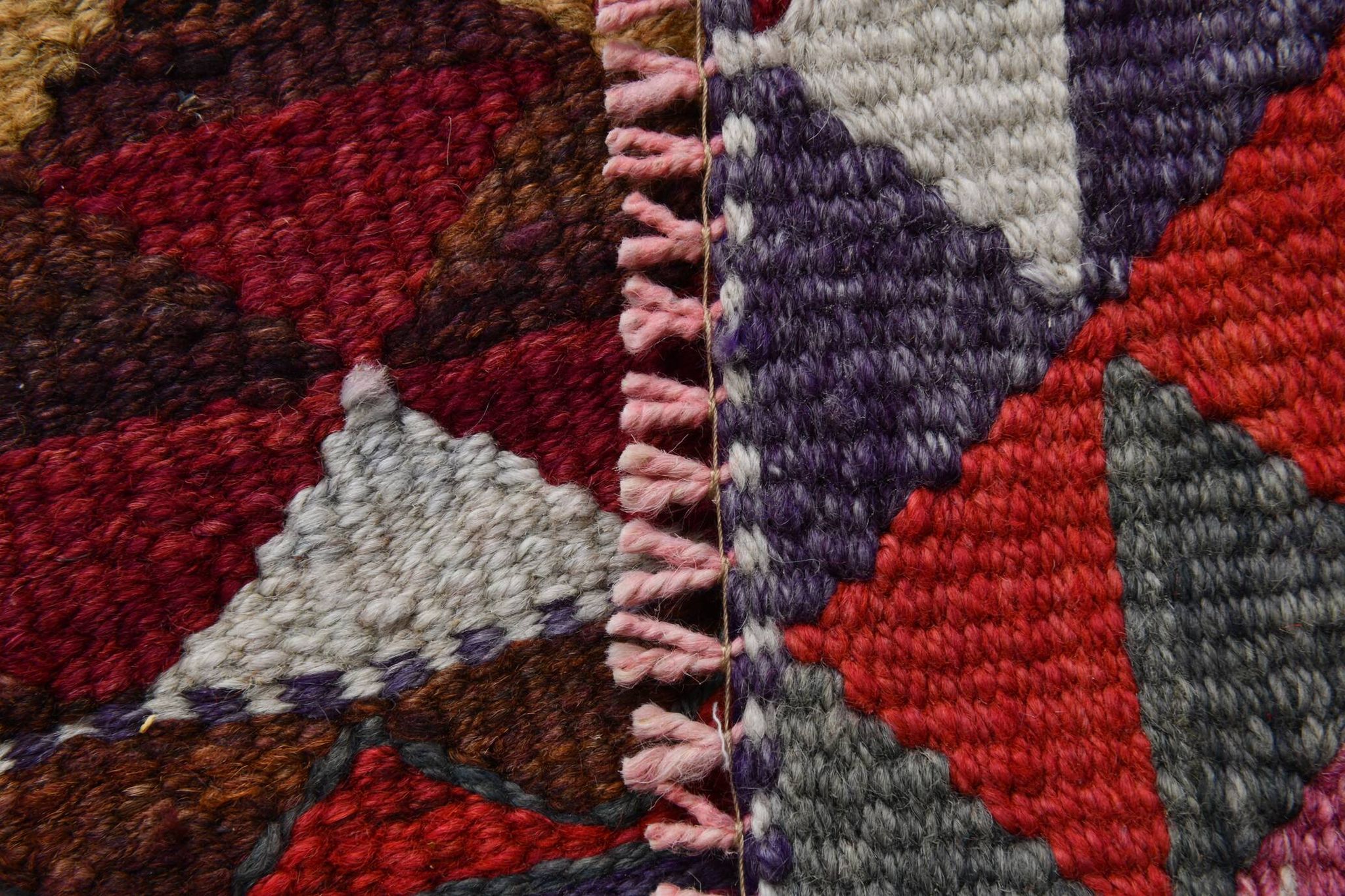 3x10 Vintage Burgundy Kilim Runner Rug 95x302Cm