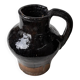 Rustic Terracotta Jug with Black Glaze from Lucca, Italy - 19th Century Country House Decor