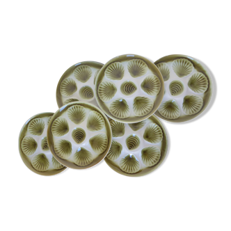 Set of 6 oyster plates Moulin des Loups Orchies