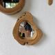 Set de 4 miroirs organiques brutalistes en bois années 50