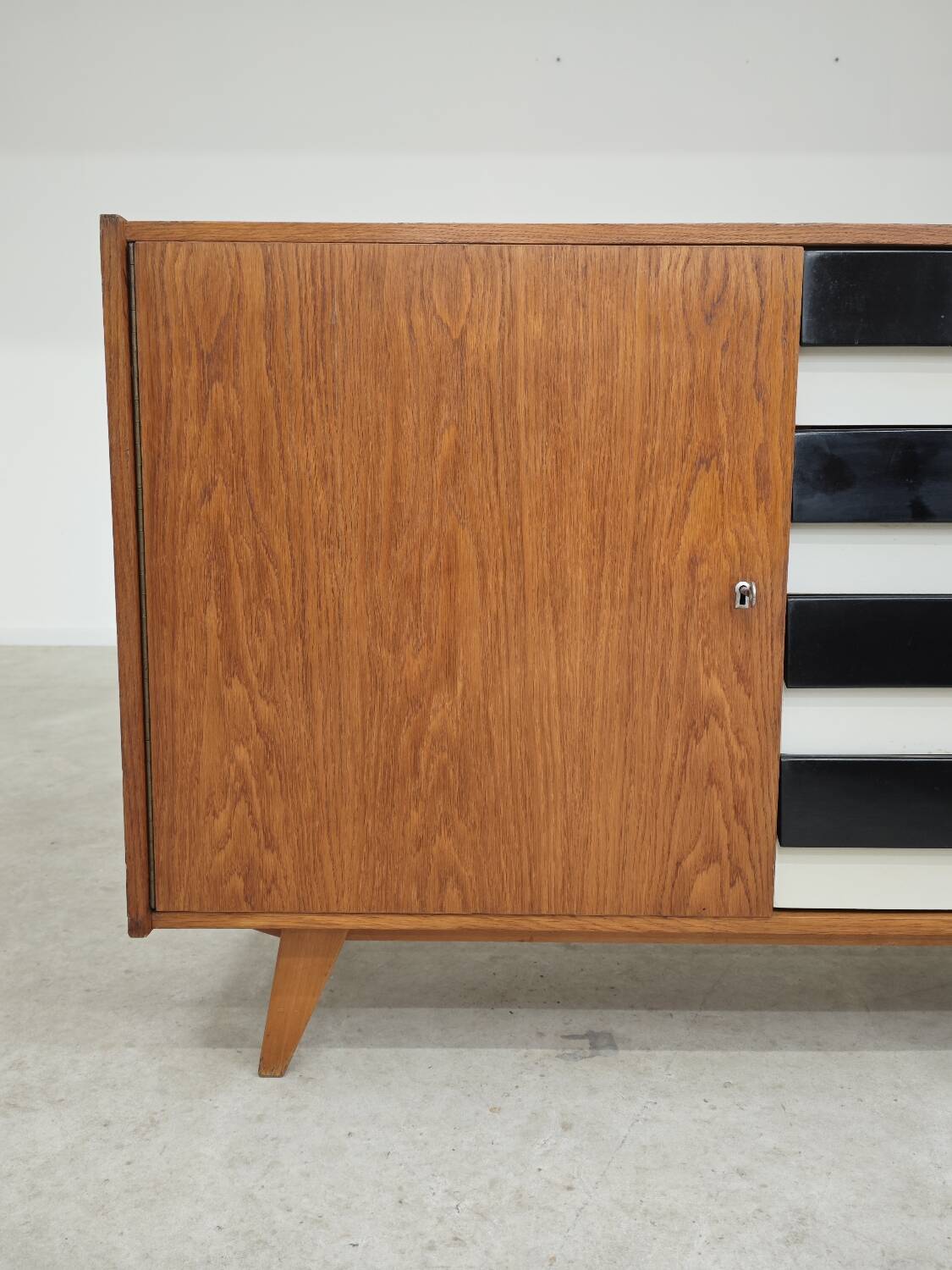 U-458 Sideboard Cabinet by Jiri Jiroutek for Interier Praha black and white 1960