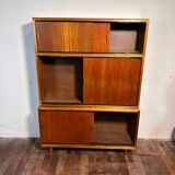 Mid century retro vintage teak stacking bookcase