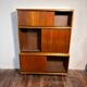 Mid century retro vintage teak stacking bookcase