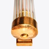 Cylindrical wall light with streaked glass and brass