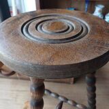 Beaded Tripod Mid-Height Stool