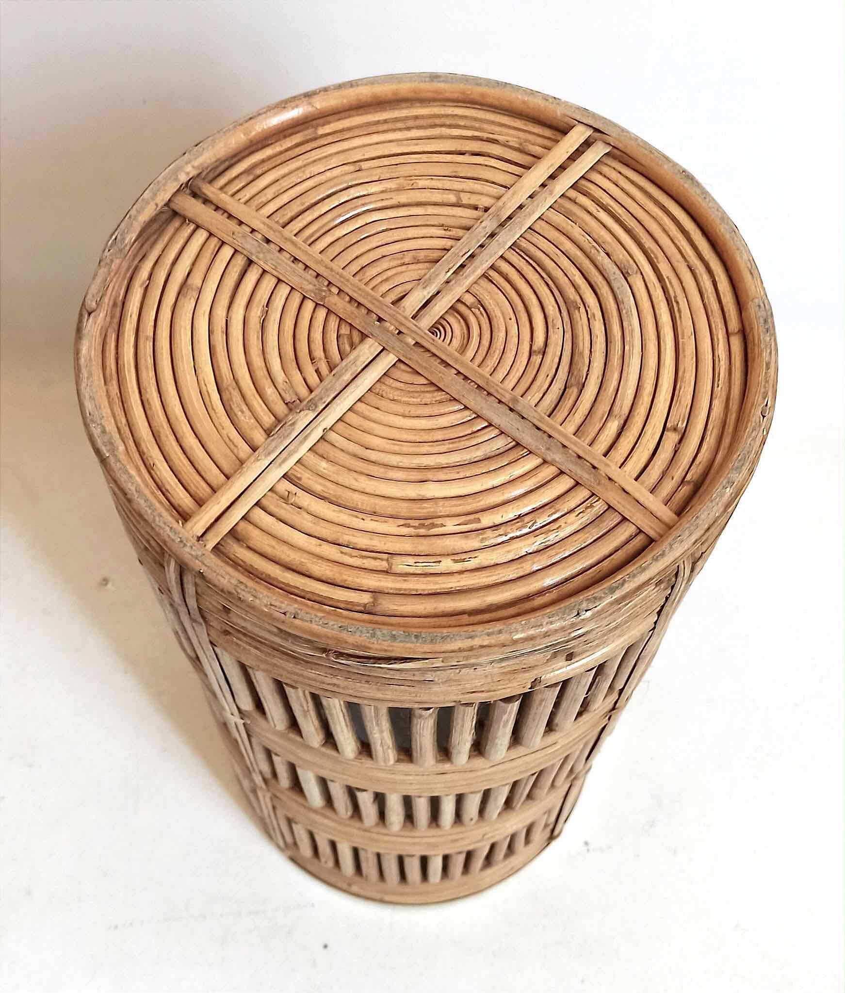Umbrella stand Gabriella Crespi 1970s Bamboo Brass Height 51 cm