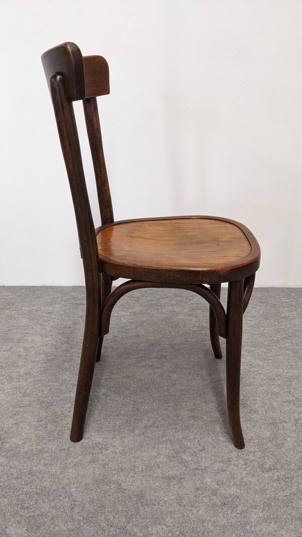 Chaise bistrot Baumann en hêtre courbé, France vers 1930