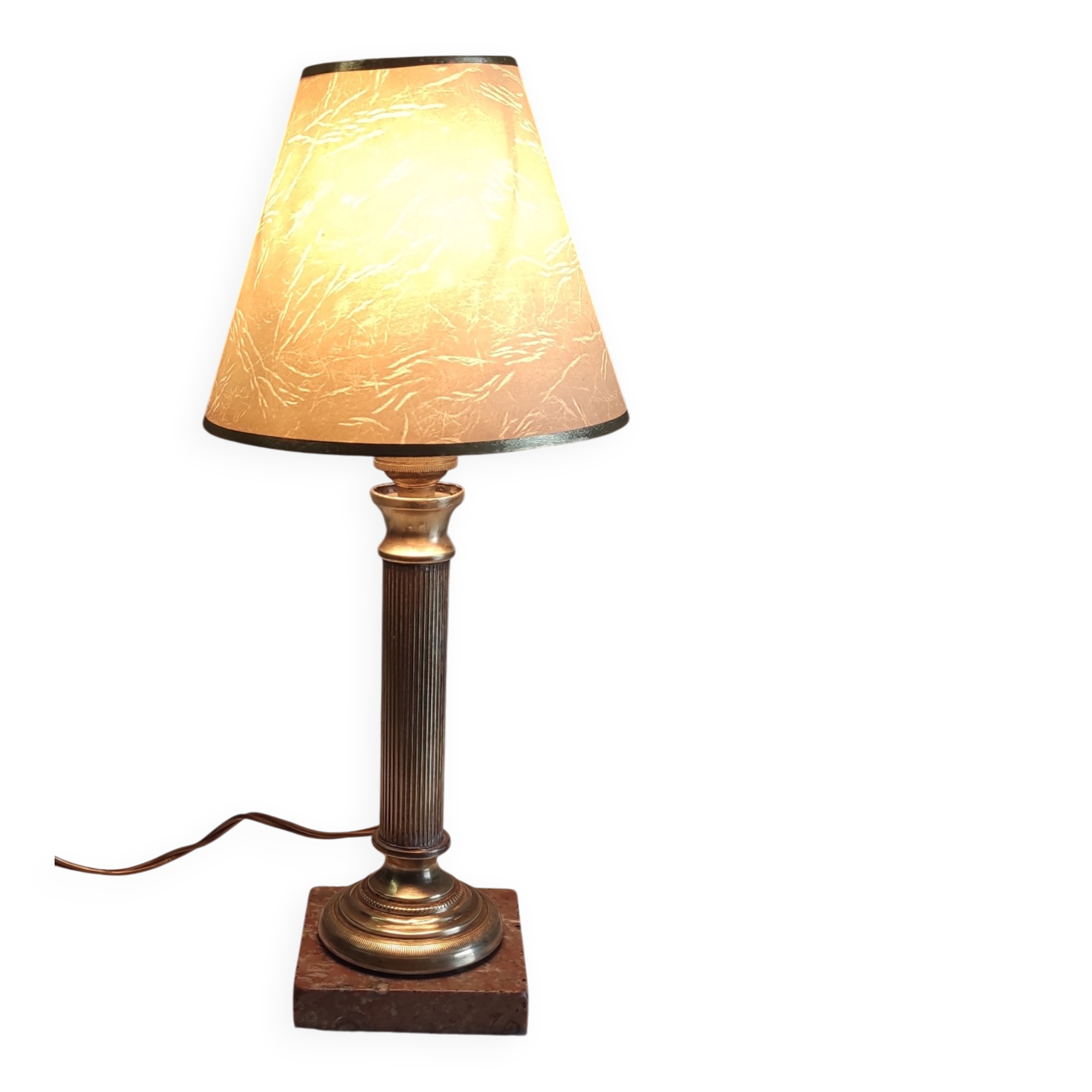 Table lamp in gilded brass and marble - mid 20th century.