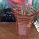 Vase en verre rose