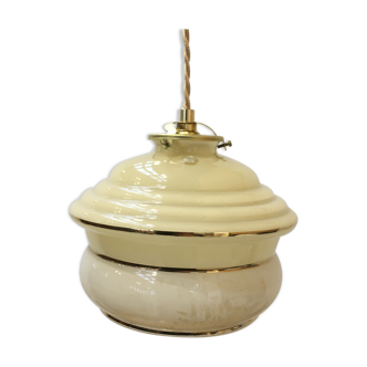 Art Deco hanging yellow-beige and golden edé