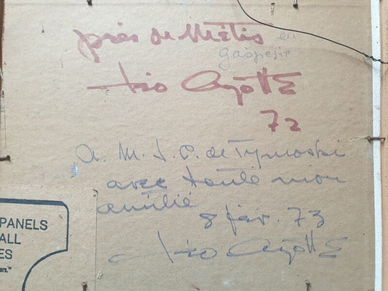 Léo Ayotte (1909-1976) Oil on canvas cardboard "Near Métis in Gaspésie, Canada" 1972