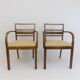Set of 2 Art Deco chairs in birch burl