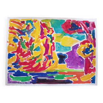 Pierre Lacroux (1909-1993) Gouache on paper 24 x 32 cm - from 1989 - (286)