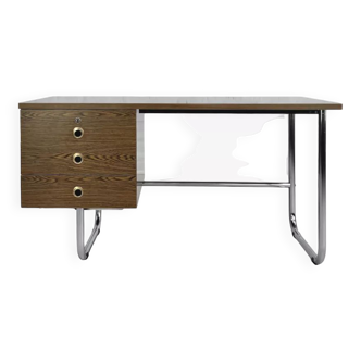 Vintage chrome and wood desk