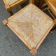 4 solid wood straw-seated chairs, oak, 20th century, 105cm