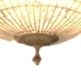 Crystal and bronze chandelier, spherical crystal suspension