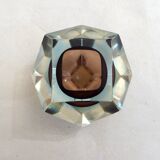 Sommerso faceted ashtray and pocket tray, made of Murano glass.