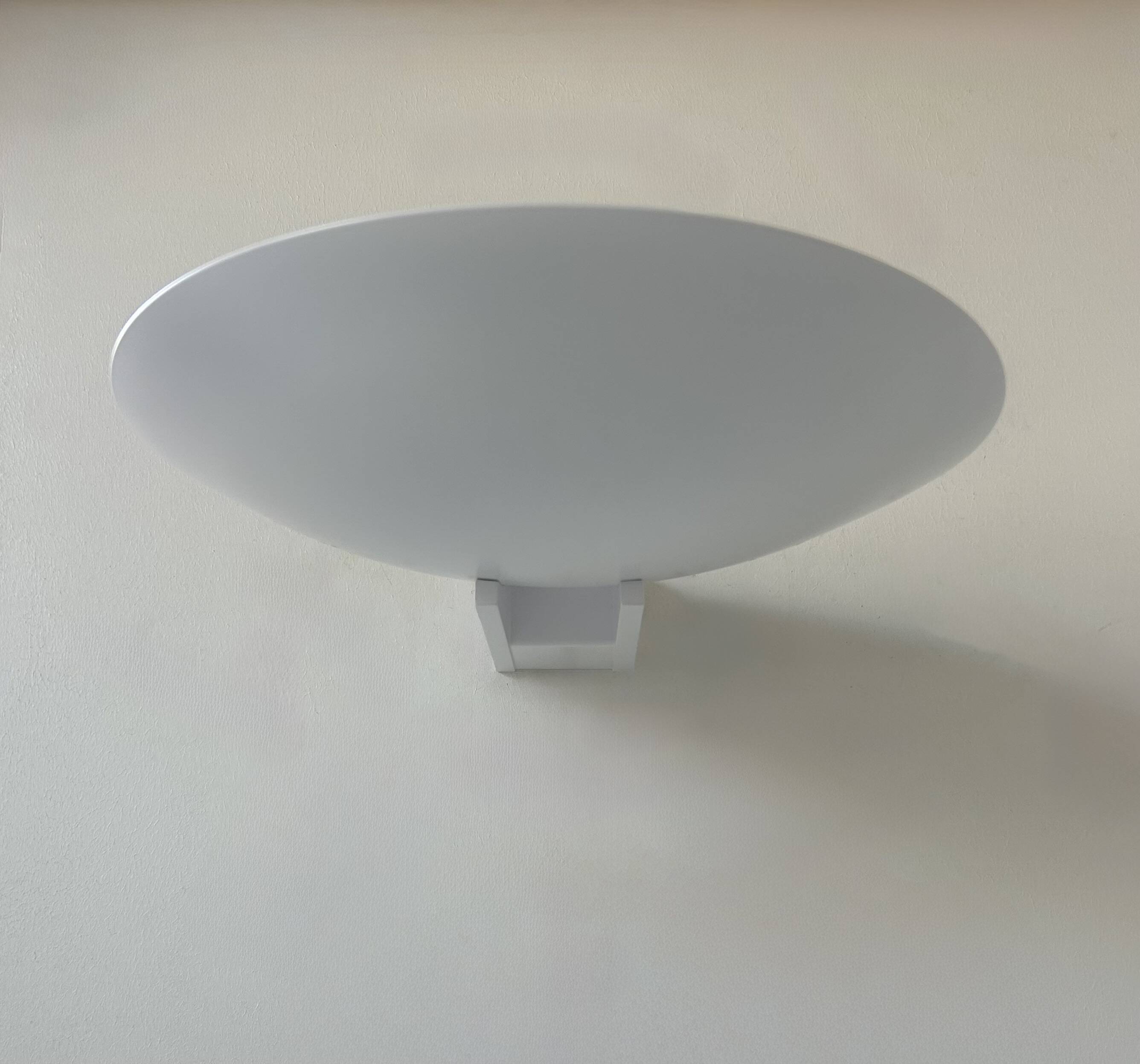 Paire d'appliques vintage moderniste Disderot métal laqué blanc France 1970