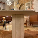 Octagonal travertine table 1970