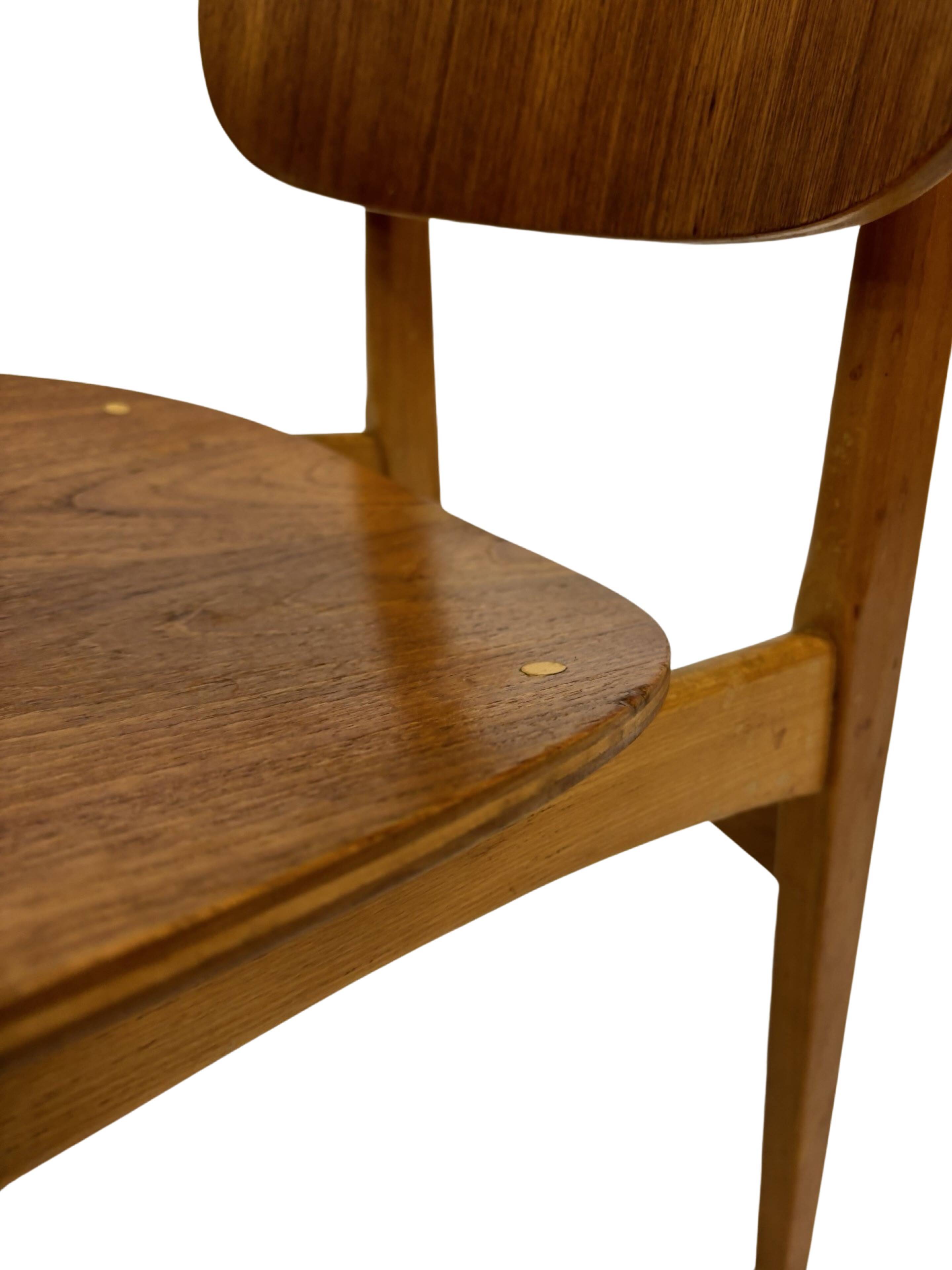 Vintage dining room chair Scandinavian 1960s plywood and teak design