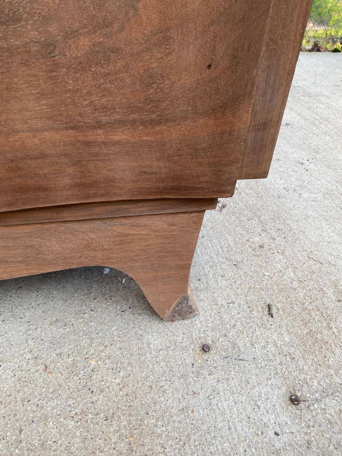 Art Deco sideboard with 4 doors, renovated in raw oak wood, 200cm