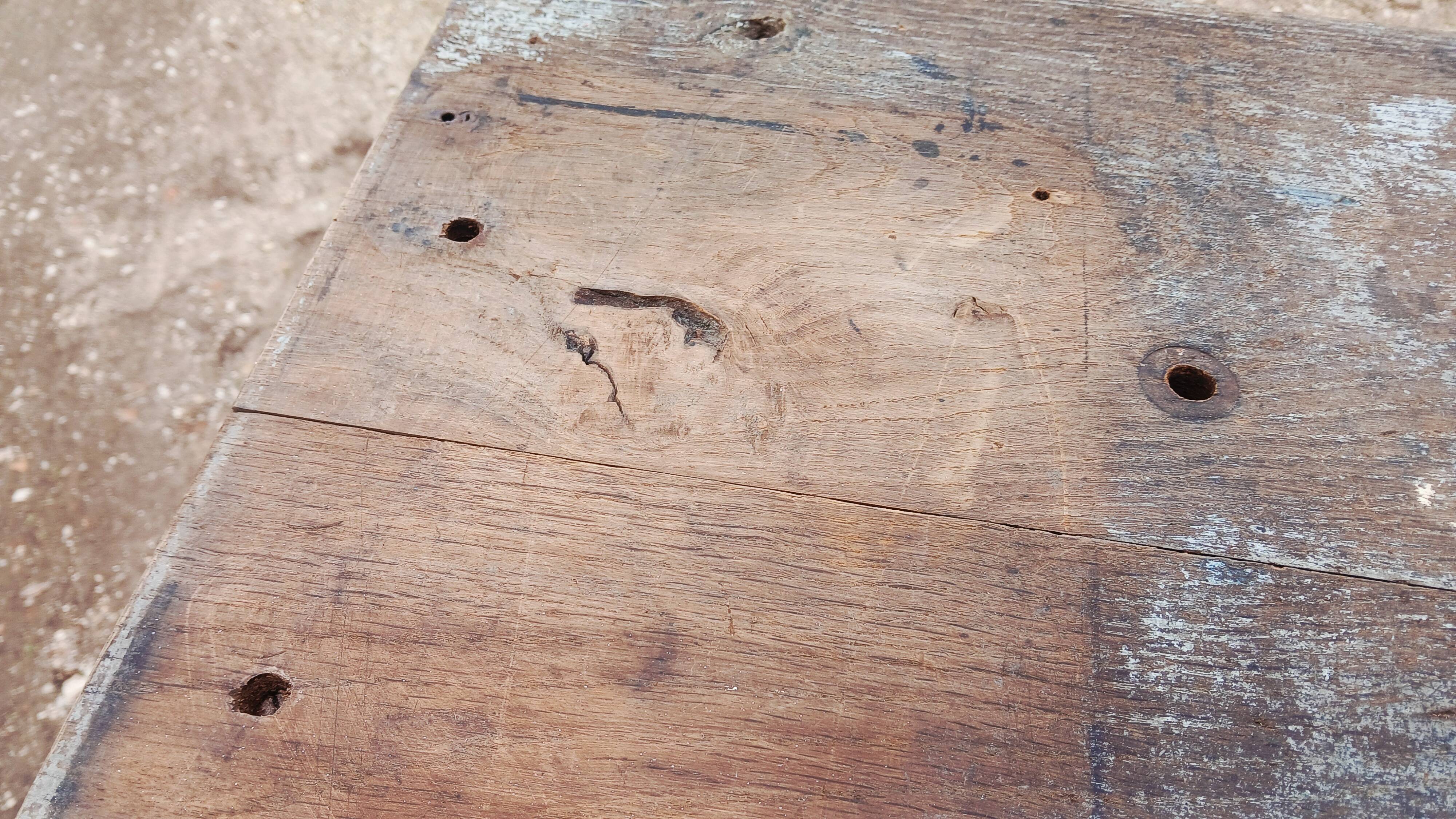 Small old garage workbench