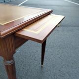 Old style flat desk louis xvi leather tray with 2 pulls