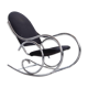 1970s chrome and black velvet sculptural rocking chair