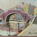 Tableau de Paul Jouvet des année 1950 "Pont de Venise"