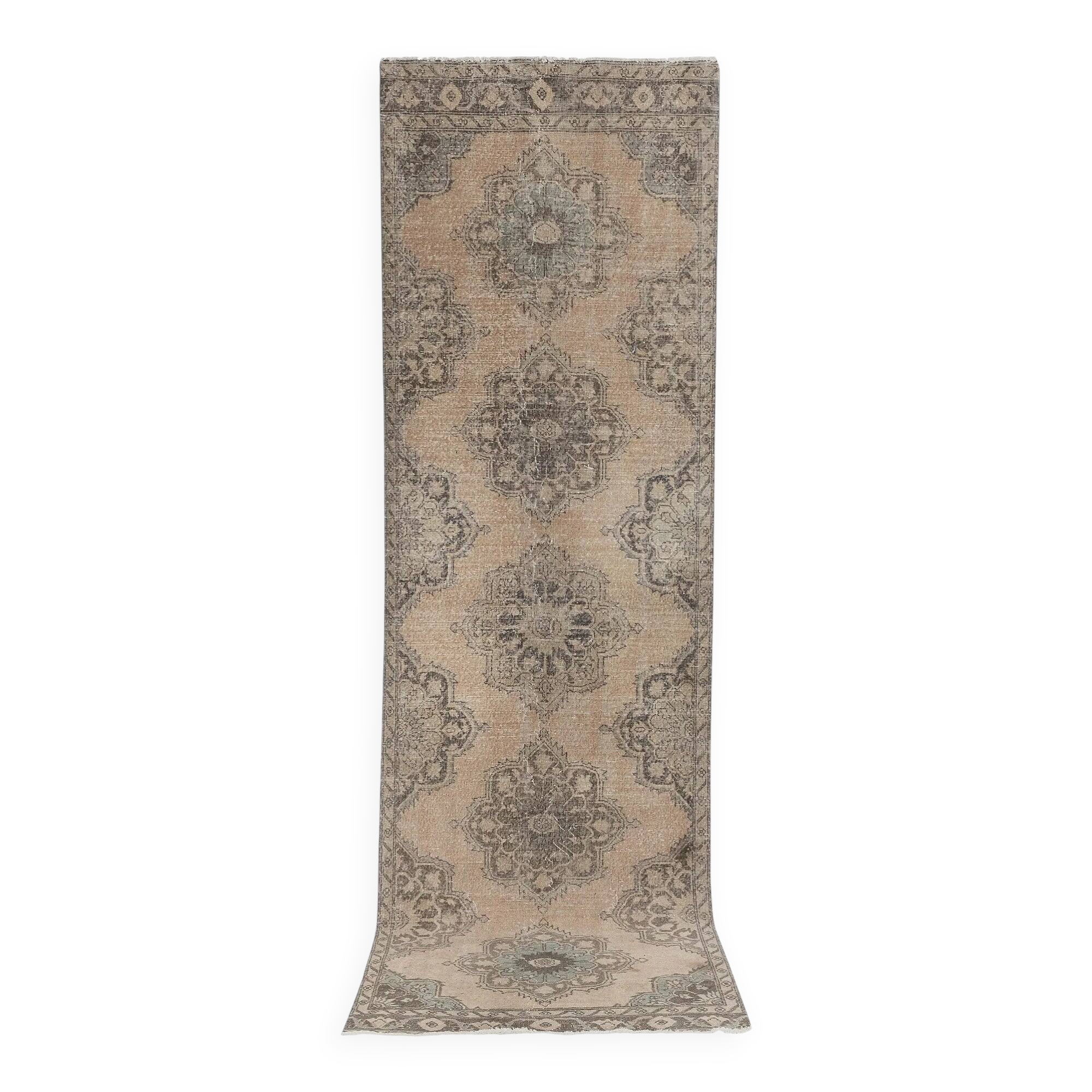 Vintage Turkish hallway rug 115x383 cm