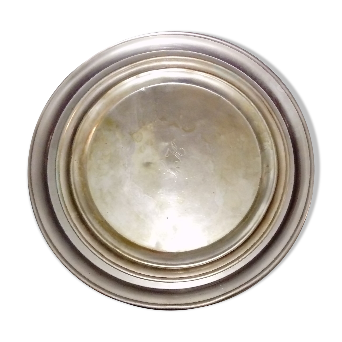 PLATEAU DE SERVICE en métal argenté Ancien lambidis EUR 44,90 - FR