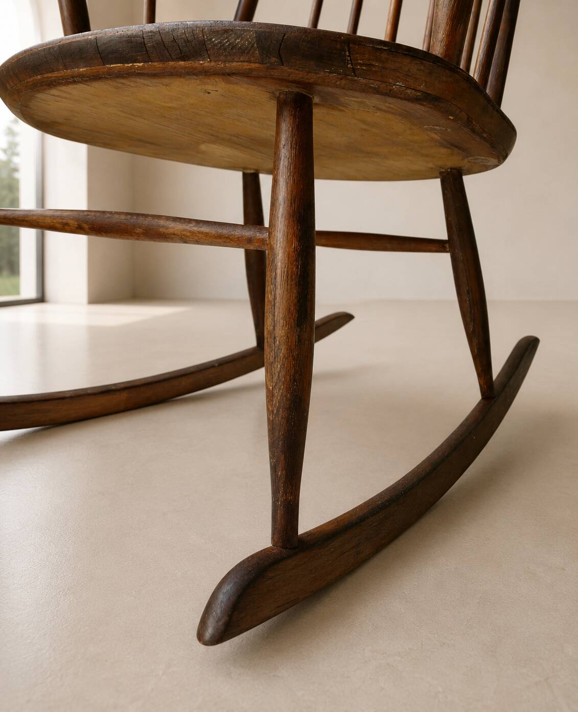 Fauteuil à bascule / Rocking Chair vintage en hêtre 1960 par Stol Kamnik