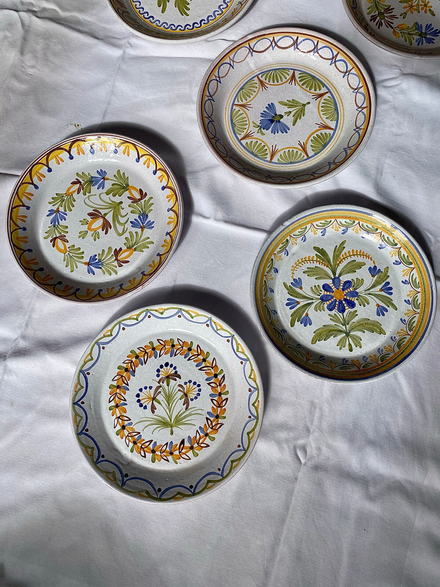 Antique plates in Nevers faience