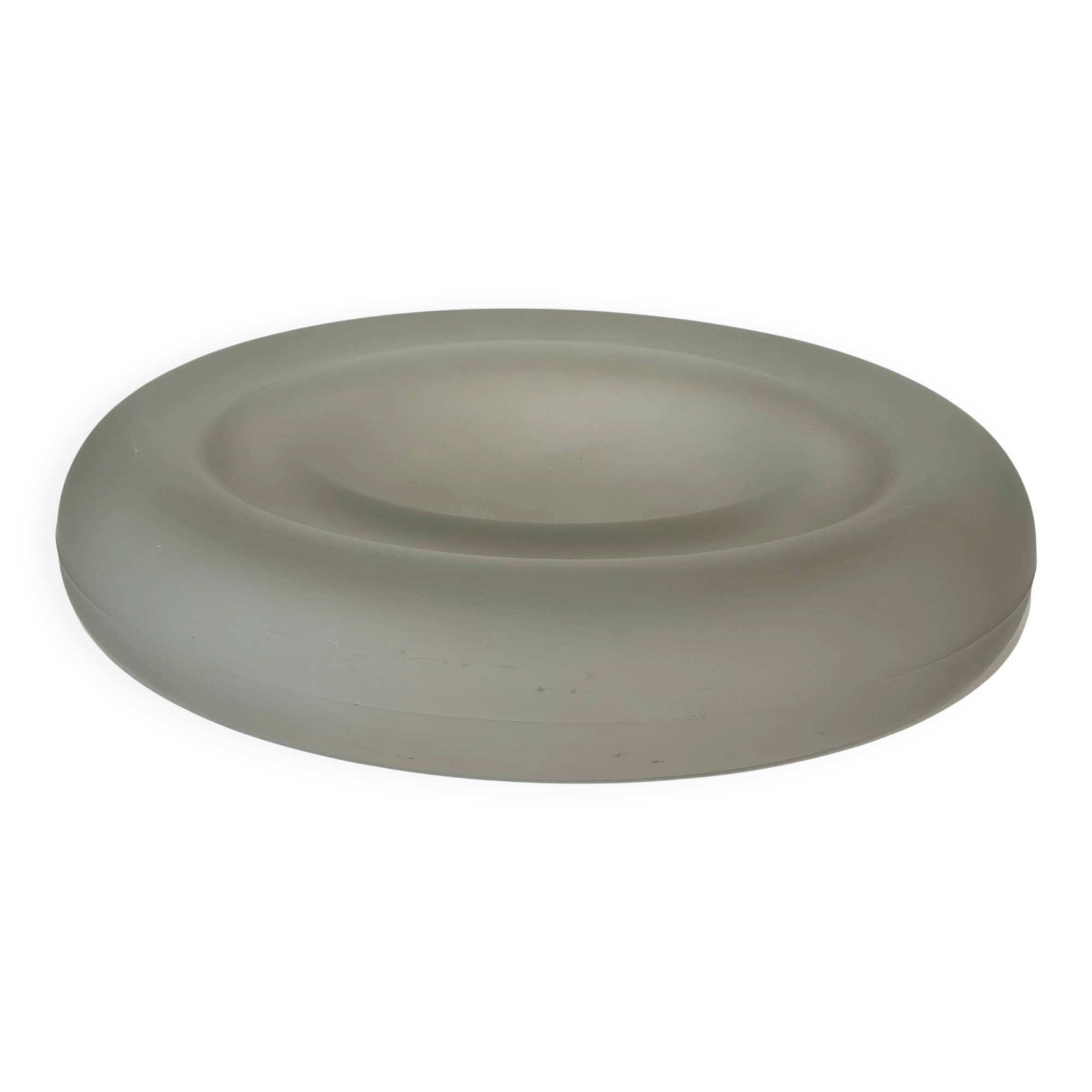 Danese Milano pocket tray in frosted glass, Enzo Mari, 1979