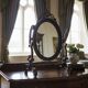 Vintage wooden table mirror / baroque floor mirror