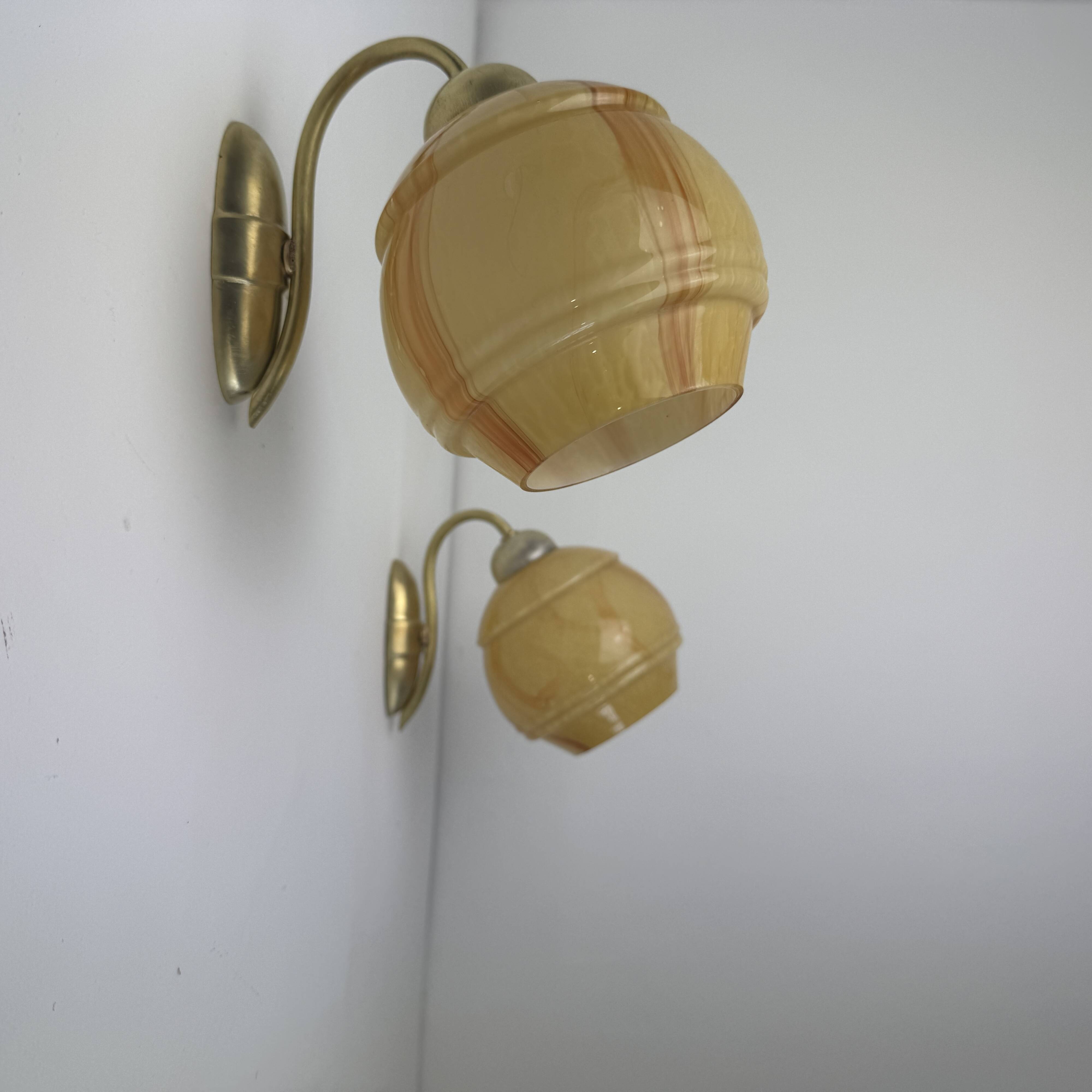 Pair of antique art deco wall lights