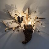 Mid-century design banci style wall lamp sconce crystal flower bouquet