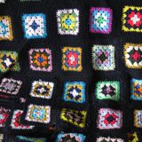 70's multi-colored crochet blanket