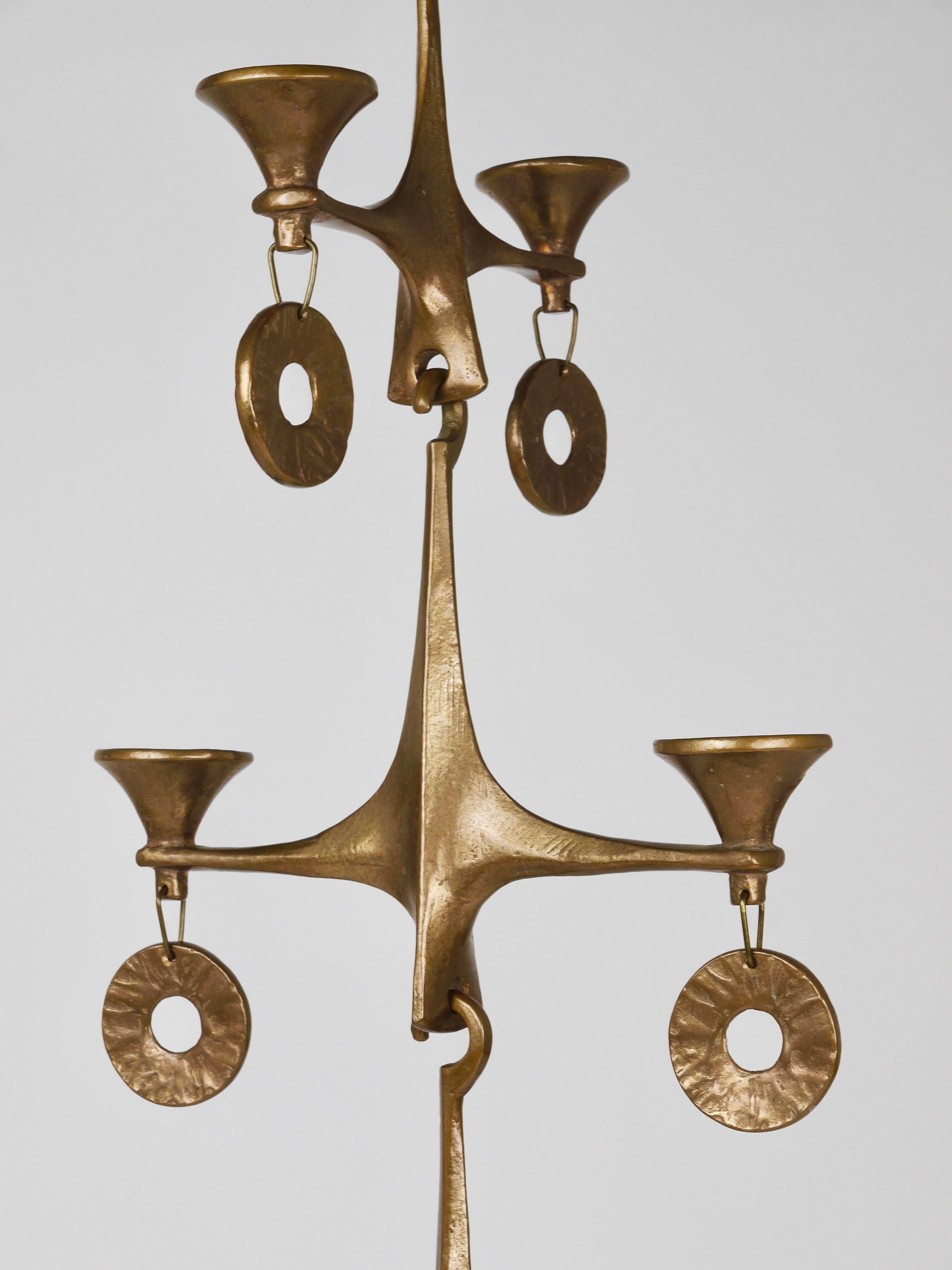 Grand Chandelier Suspended Candelabrum Brutalist Michael Harjes, 1970s