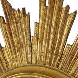 Large Deknudt Sunburst Gold Leaf Sun Mirror Sixties